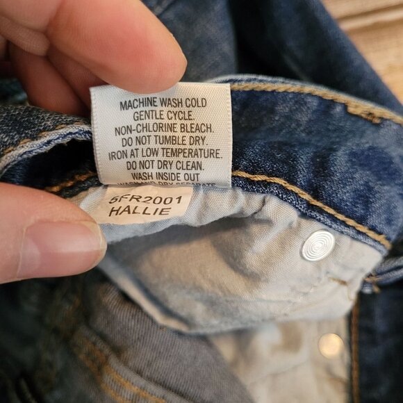 Harper Hallie Medium Wash frayed hem distressed skinny jeans womens size 28 - Picture 4 of 8